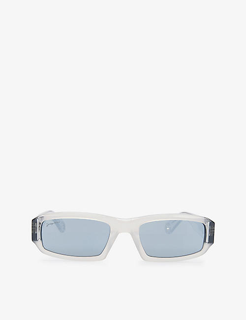 JACQUEMUS: Les Lunettes Altu rectangular-frame acetate sunglasses