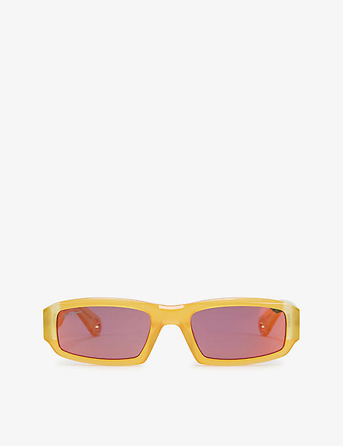 JACQUEMUS: Les Lunettes Altu rectangular-frame acetate sunglasses