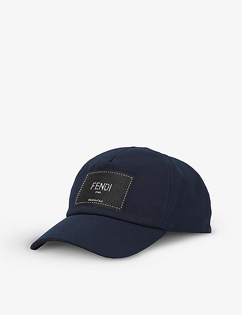 FENDI: Logo-patch cotton-pique baseball cap