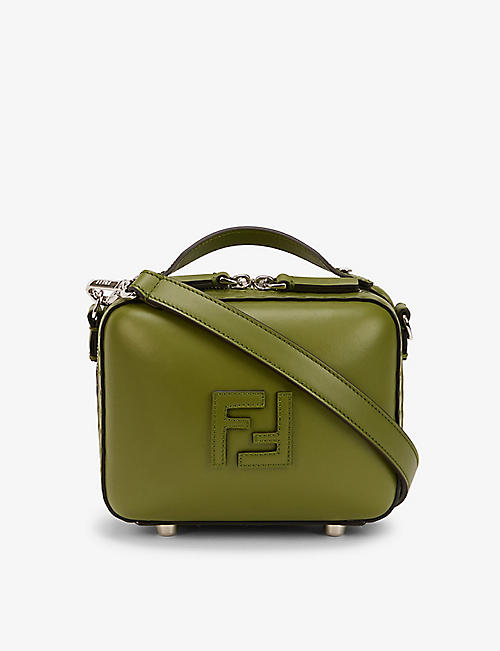 FENDI: FF-embossed mini leather suitcase