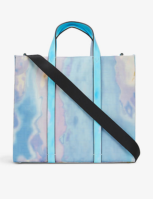 FENDI: Jacquard-print logo-embossed canvas tote bag