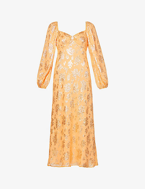 RIXO: Gio floral-print silk-blend maxi dress