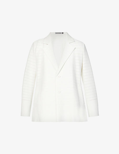 ISSEY MIYAKE: Striped single-breasted woven jacket