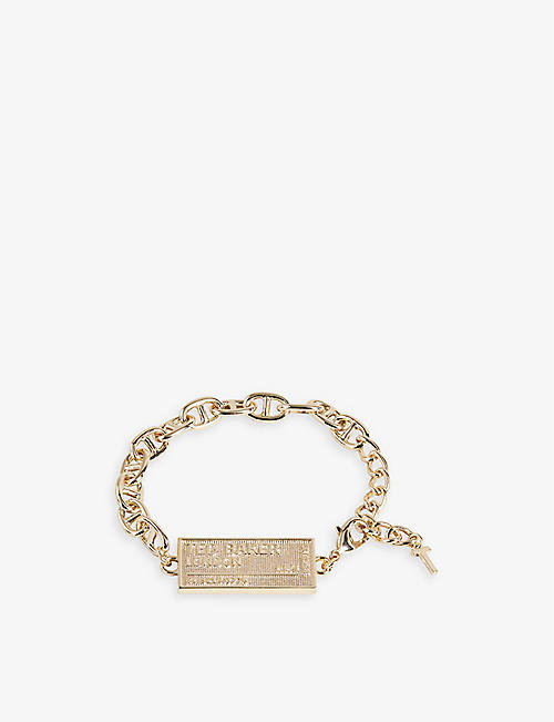 TED BAKER: Postcode charm brass bracelet