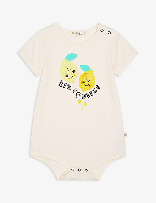 BONNIE MOB: Meurice lemon graphic-print organic cotton-blend bodysuit 0-18 months