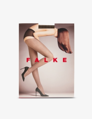 FALKE: Houndstooth graphic-print stretch-woven tights
