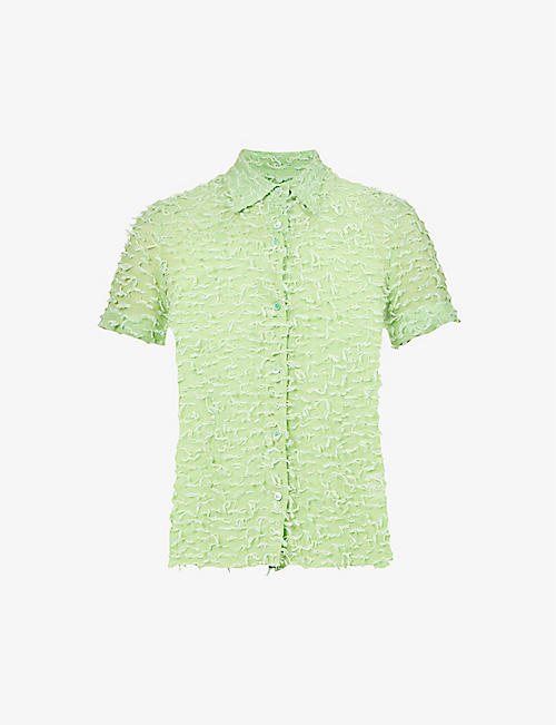 DRIES VAN NOTEN: Textured cotton and silk-blend shirt