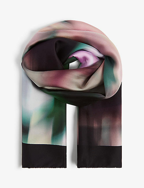 DRIES VAN NOTEN: Floral-print silk scarf