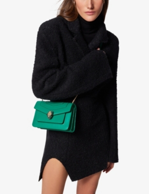 Bvlgari Womens Green Serpenti Forever Leather Cross-body Bag In Green