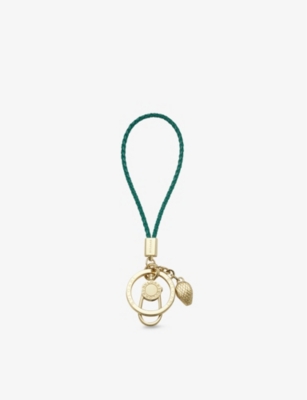 Bvlgari Womens Green Serpenti Forever Leather And Gold-plated Brass Keyring