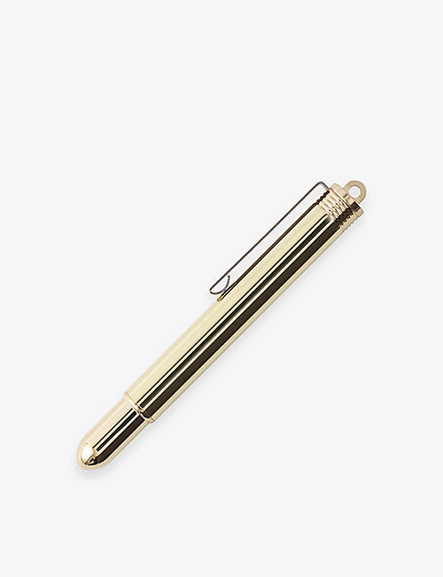 STONE MARKETING: Gold-tone solid-brass fountain pen