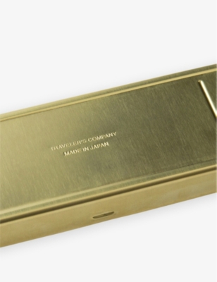 TRAVELER'S COMPANY: Logo-engraved brass pen case
