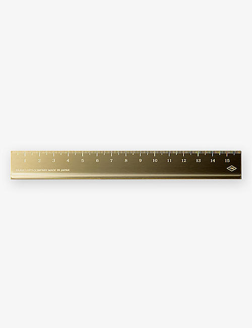STONE MARKETING: Logo-engraved solid-brass ruler 15cm