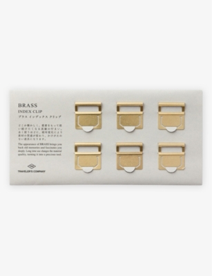 TRAVELER'S COMPANY: Logo-engraved set of 12 brass index clips