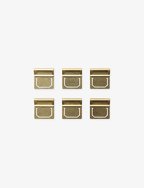 TRAVELER'S COMPANY: Logo-engraved set of 12 brass index clips