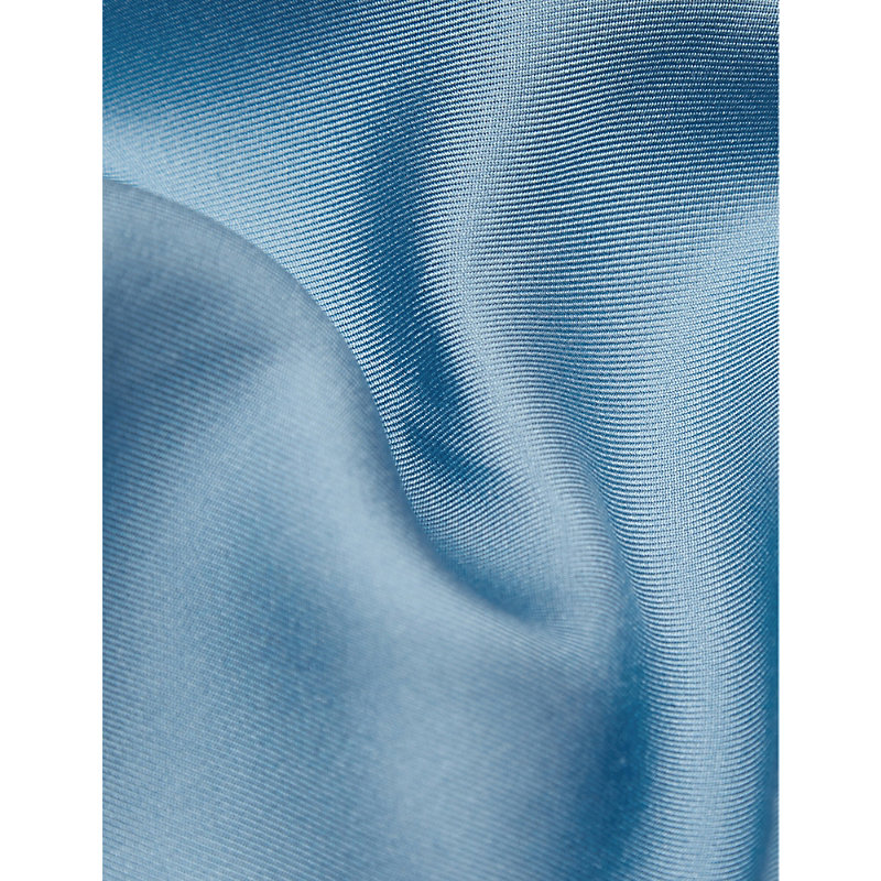 Shop Reiss Mens Airforce Blue Ceremony Logo-print Silk Pocket Square
