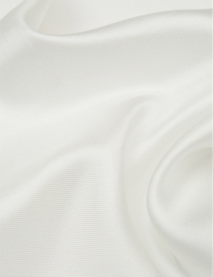 Reiss White Plain Silk Pocket Square In White