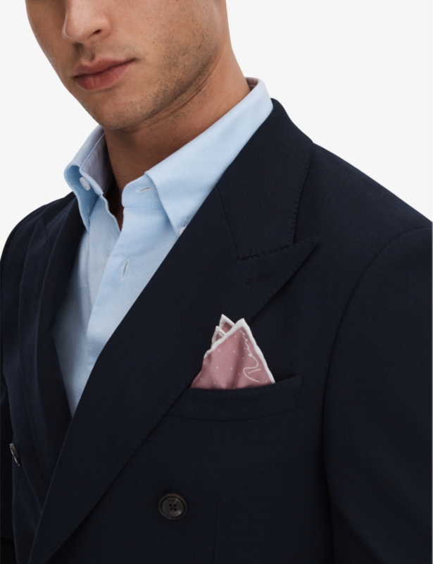 Liam polka-dot logo-print silk pocket square