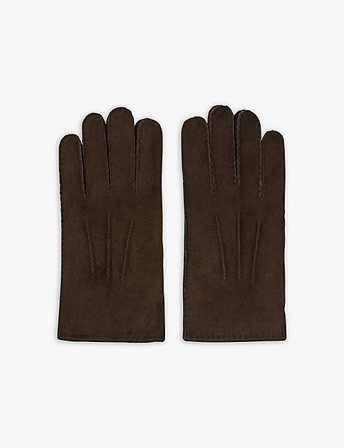 REISS: Aragon shearling leather gloves