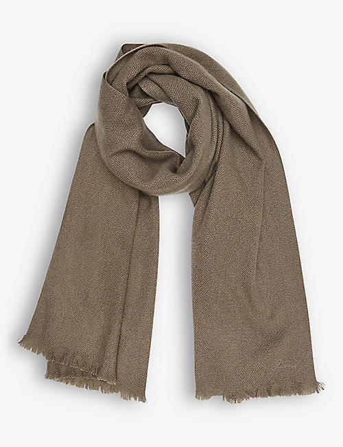 REISS: Adastra frayed-edge cashmere scarf