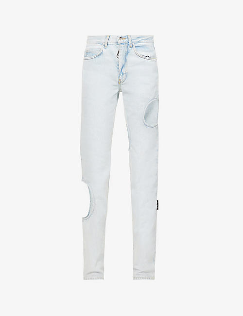 OFF-WHITE C/O VIRGIL ABLOH: Meteor straight-leg mid-rise denim jeans