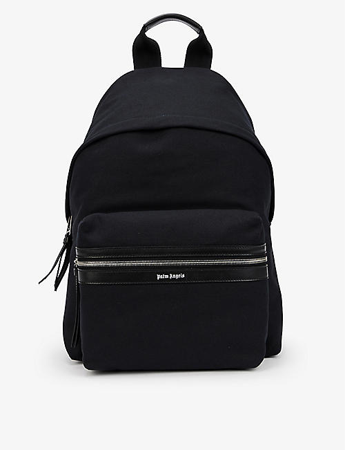 PALM ANGELS: Classic logo-print cotton-canvas backpack