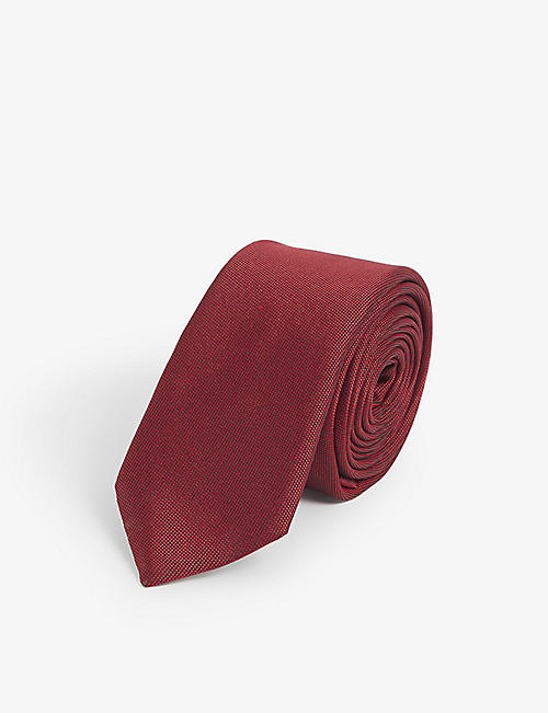 GIVENCHY: Branded jacquard-pattern silk tie