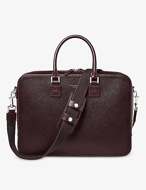 ASPINAL OF LONDON: Mount Street small leather laptop bag