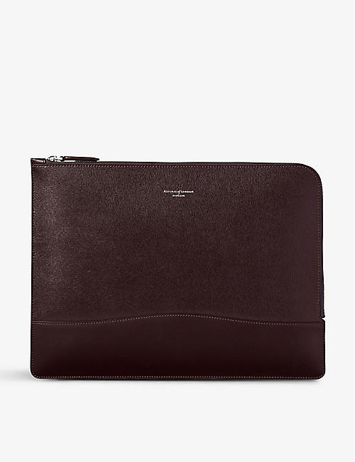 ASPINAL OF LONDON: City large leather tech folio