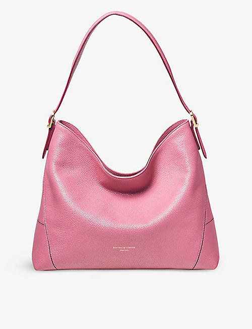 ASPINAL OF LONDON: Small 'A' leather hobo bag