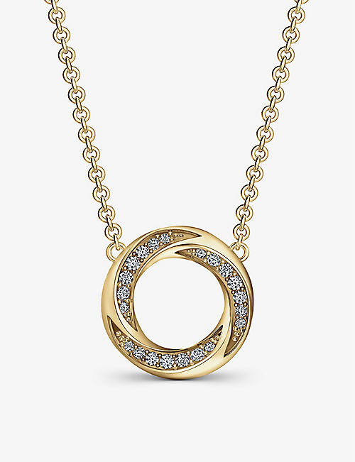 VASHI: Lumina 18k yellow-gold and 0.12k brilliant-cut diamond pendant necklace