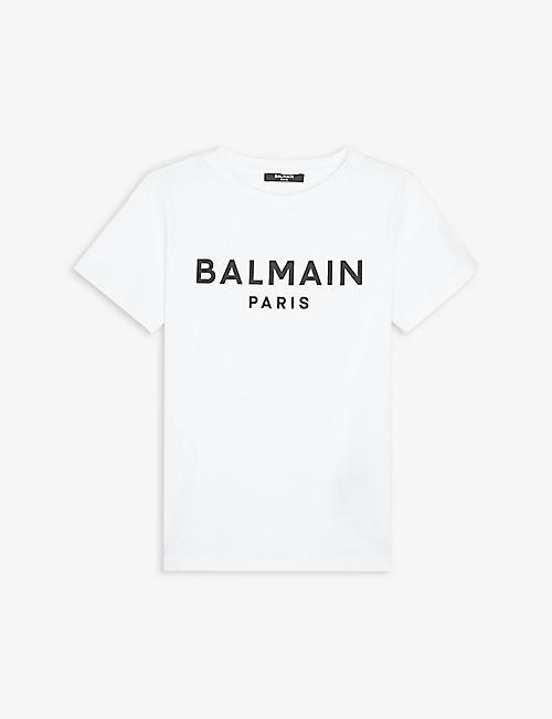 BALMAIN: Logo-print cotton T-shirt 4-16 years