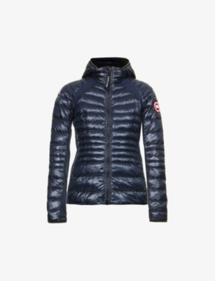 Canada Goose Womens Atlantic Navy Hybridge Lite Hooded Shell-down Jacket