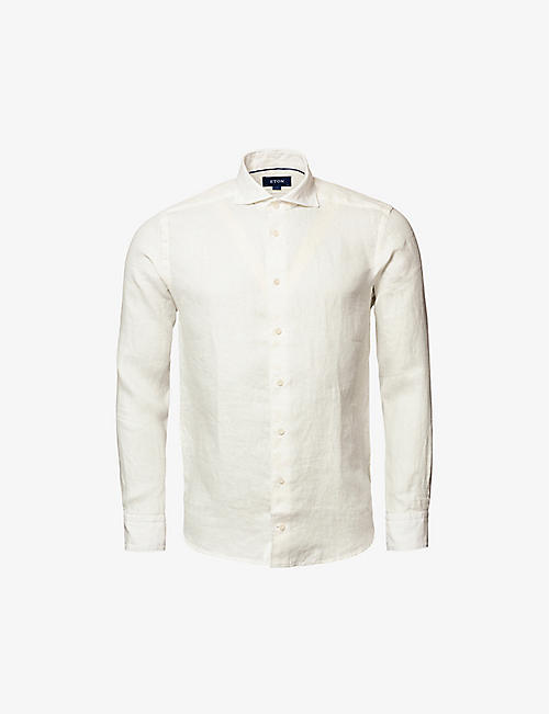 ETON: Casual linen-twill shirt