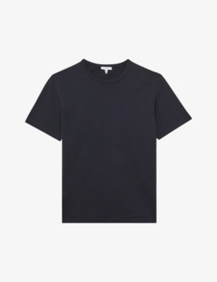 Reiss Mens Navy Melrose Cotton-jersey T-shirt