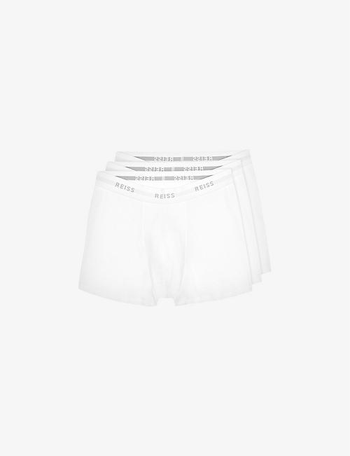 REISS: Heller logo-print pack of three stretch-cotton boxers
