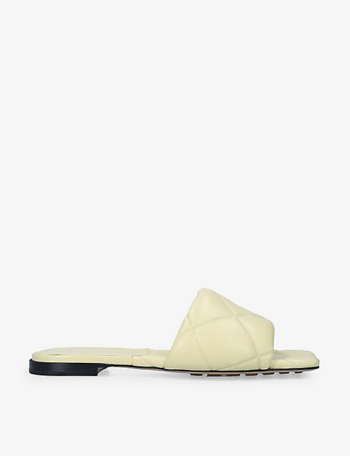 BOTTEGA VENETA: Quilted open-toe leather flat sandals
