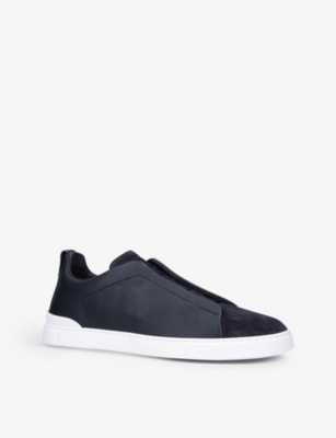 ERMENEGILDO ZEGNA Triple Stitch leather and suede trainers