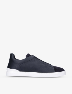 ERMENEGILDO ZEGNA Triple Stitch leather and suede trainers