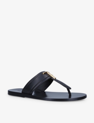 TOM FORD Brighton logo-plaque leather sandals