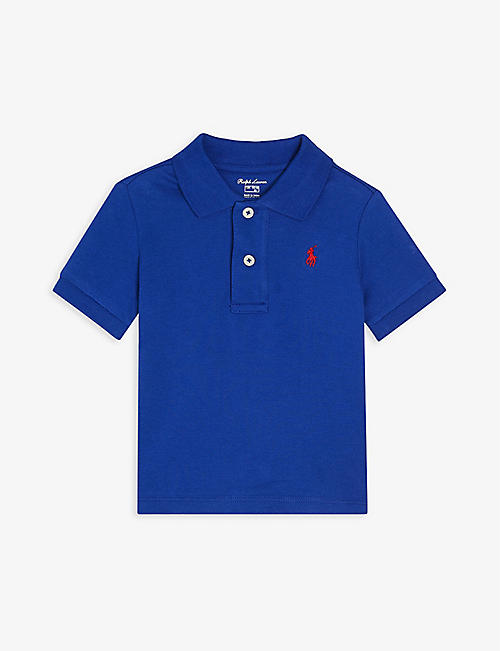 RALPH LAUREN: Logo-embroidered cotton polo shirt 3-24 months