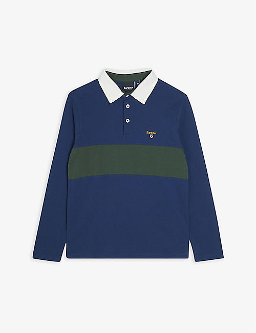 BARBOUR: Long-sleeved stripe cotton rugby shirt 2-15 years