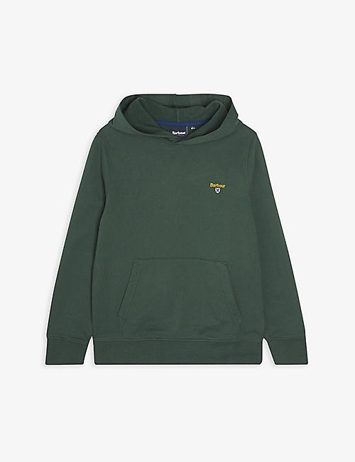 BARBOUR: Embroidered-logo cotton hoody 2-15 years