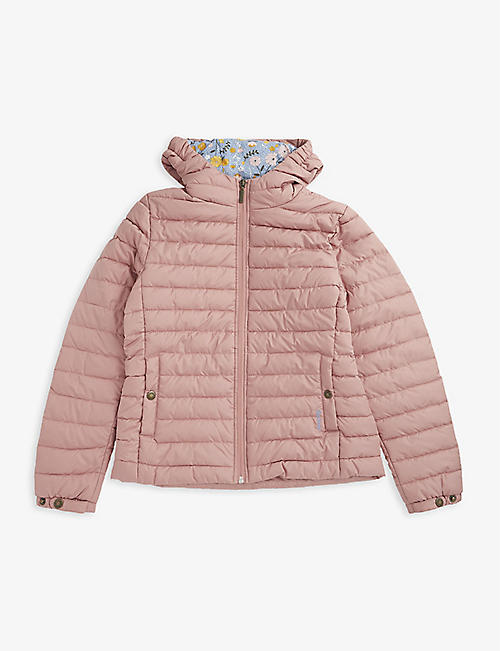 BARBOUR: Quilted zipped shell hooded coat 6-15 years