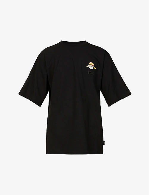 GCDS: GCDS X One Piece Luffy graphic-print cotton-jersey T-shirt