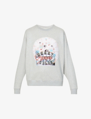 See By Chloé Appliquéd Metallic French Cotton-blend Terry Sweatshirt In Vapor Grey