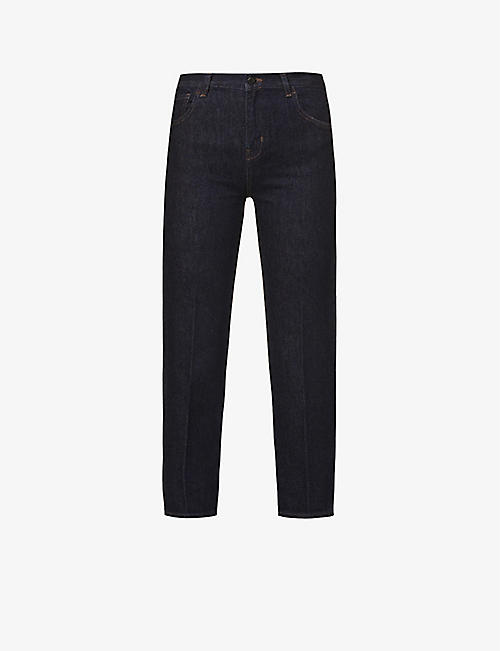 THEORY: Treeca straight-leg mid-rise cotton-blend jeans