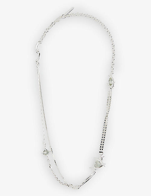 SWEETLIMEJUICE: Thorn sterling silver and quartz necklace
