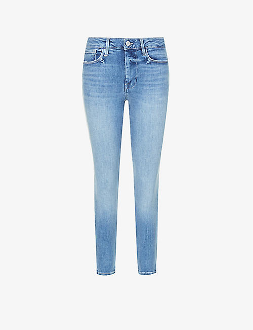 FRAME: Le One Skinny cropped stretch-organic-cotton-blend denim jeans