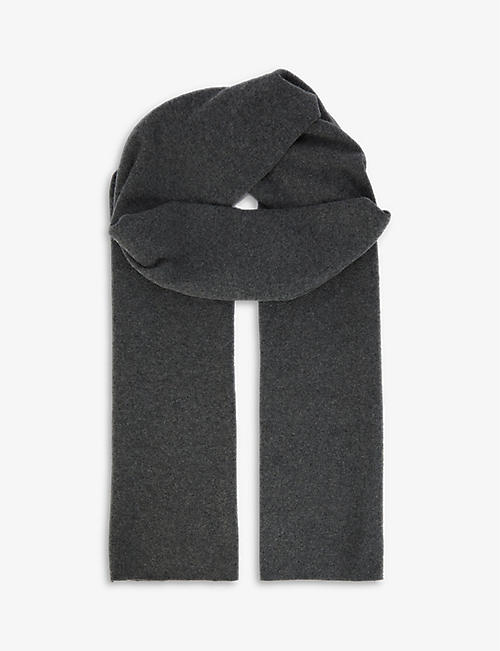 EXTREME CASHMERE: Striped rolled-trimmed cashmere-blend scarf